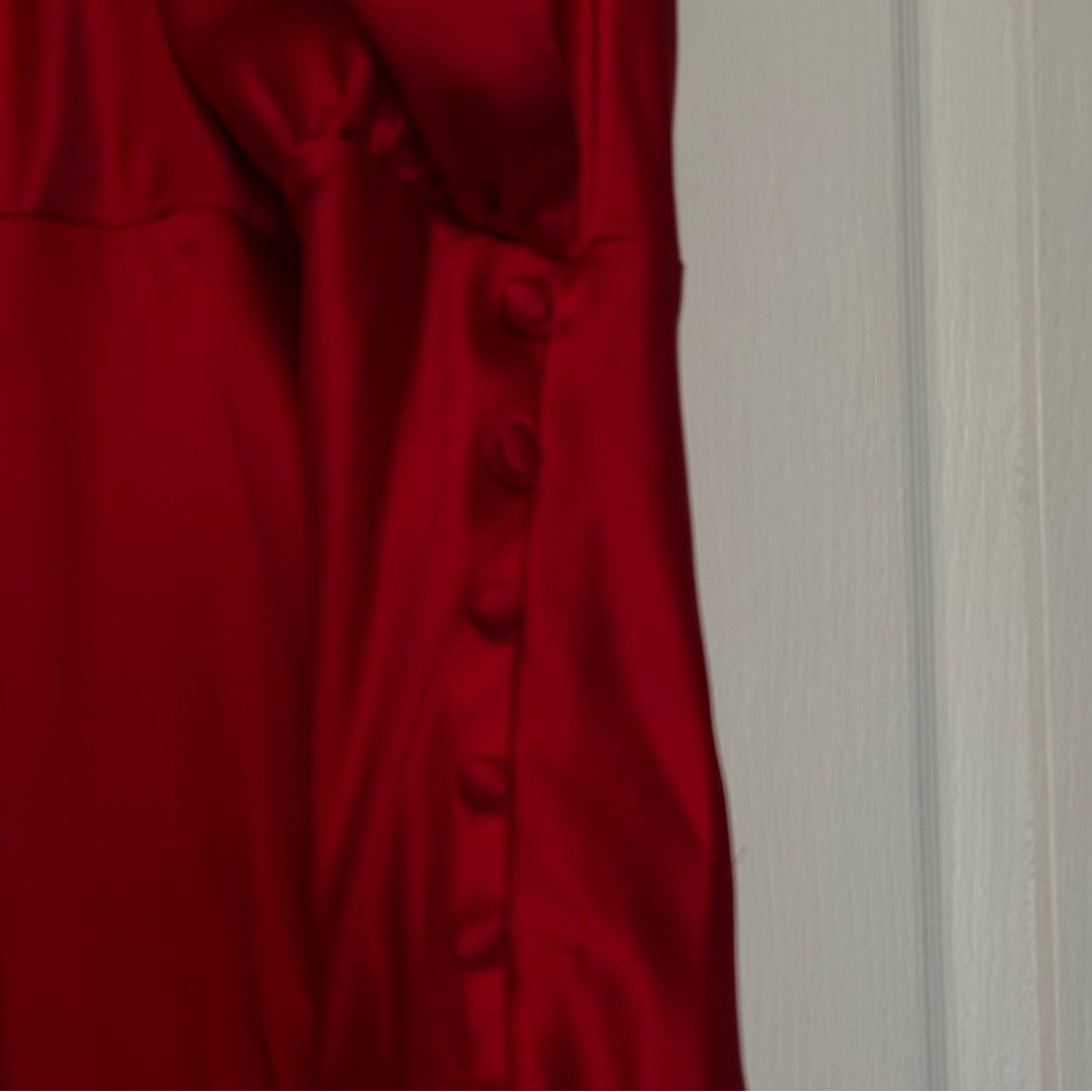 Zara red long silky midi dress - Picture 7 of 12